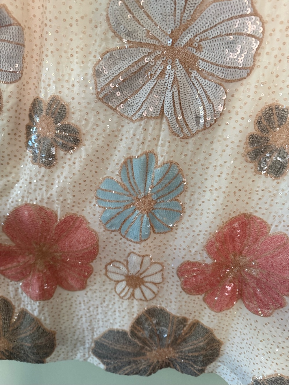 Sequin Floral Mini Dress in Blush Pink - Picture 3 of 10